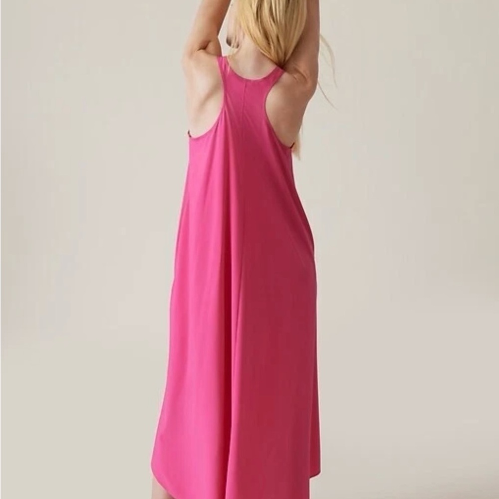 Athleta Bright Pink Presidio Traveler  High-Low Tank Maxi Dress - Picture 2 of 8